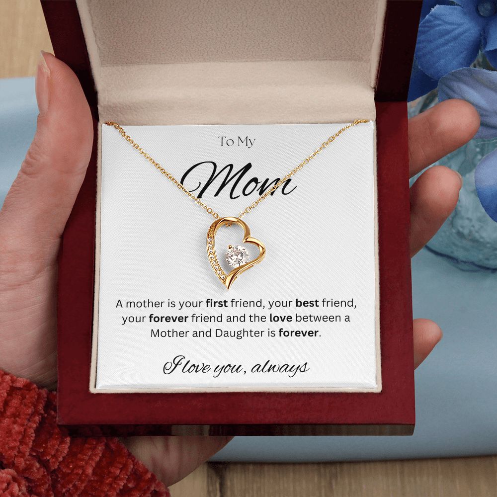 TO MY MOM - Between a Mother and Daughter - Forever Love Necklace (White background)