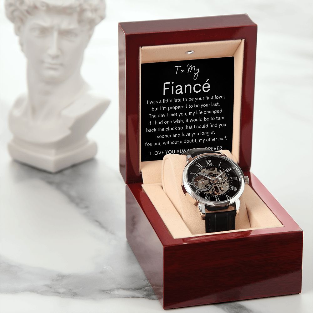 TO MY FIANCE - Men's Openwork Watch + MC (Black background)