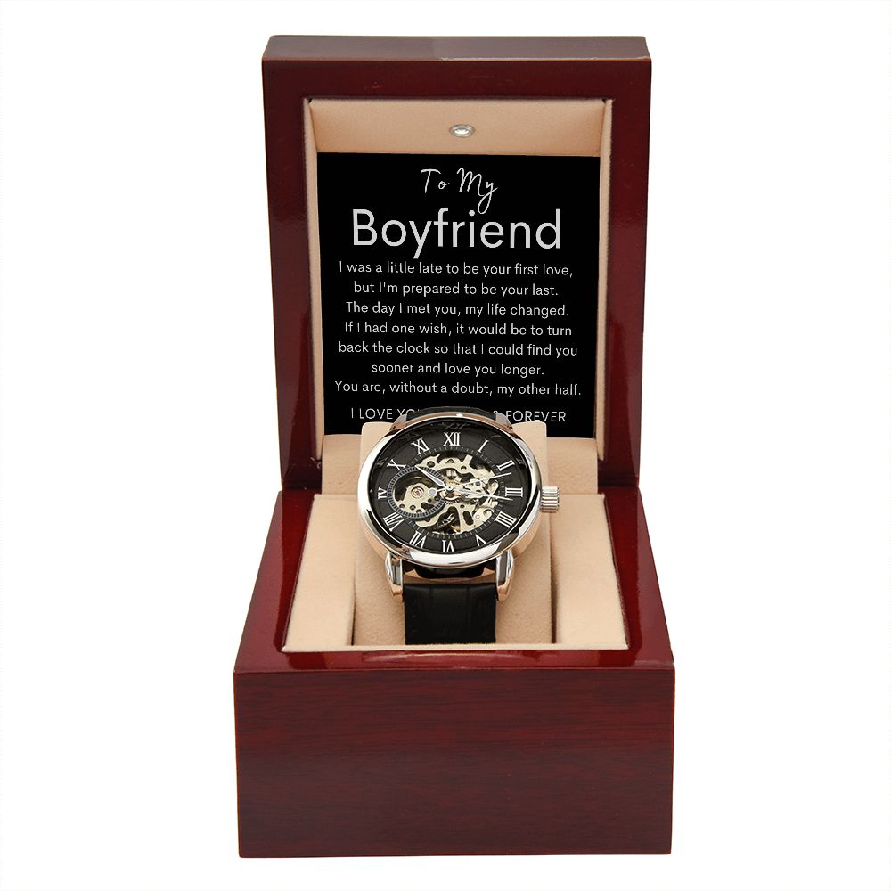 TO MY BOYFRIEND - Men's Openwork Watch + MC (Black background)