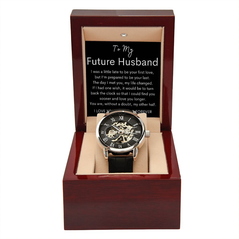 TO MY FUTURE HUSBAND - Men's Openwork Watch + MC (Black background)