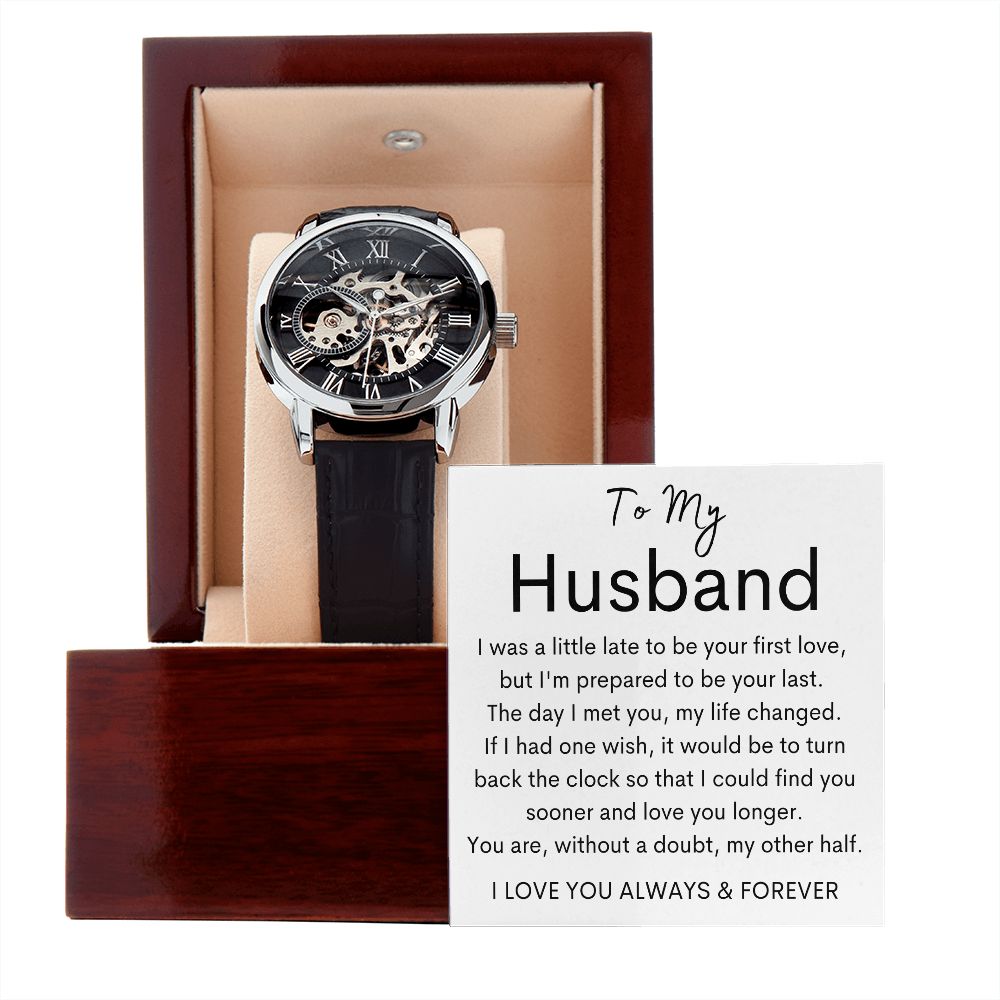 TO MY HUSBAND - Men's Openwork Watch + MC (White background)