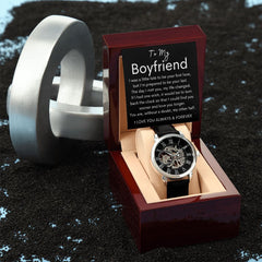 TO MY BOYFRIEND - Men's Openwork Watch + MC (Black background)