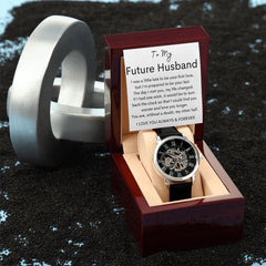 TO MY FUTURE HUSBAND - Men's Openwork Watch + MC (White background)