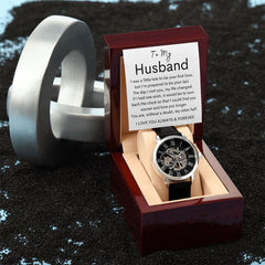 TO MY HUSBAND - Men's Openwork Watch + MC (White background)