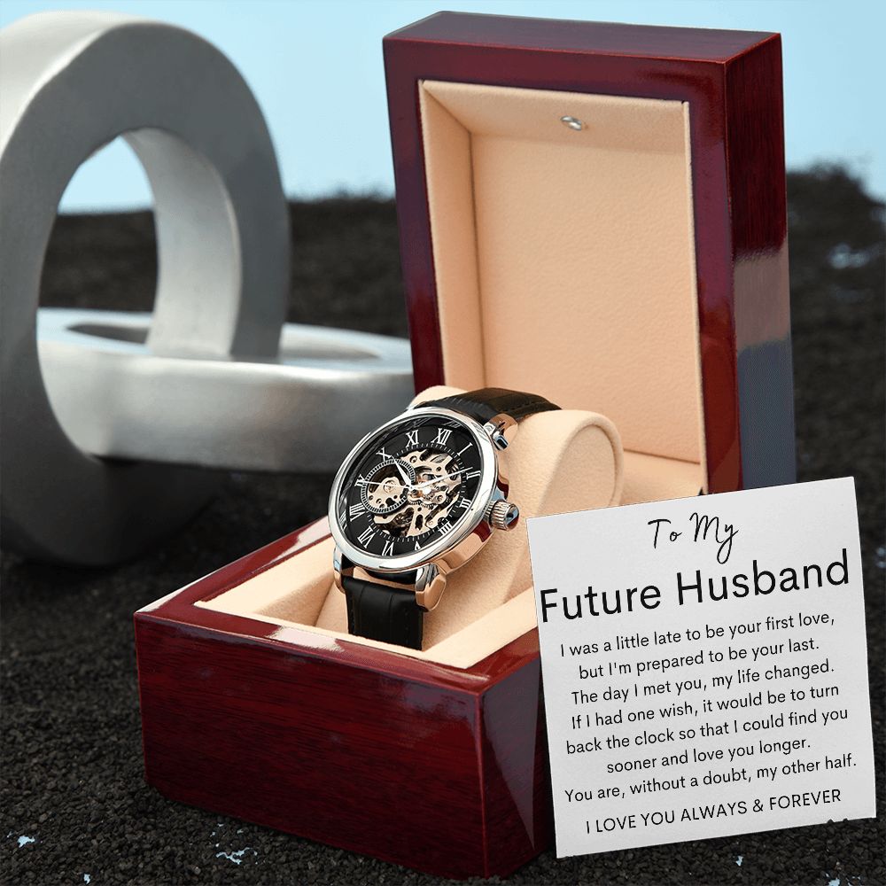 TO MY FUTURE HUSBAND - Men's Openwork Watch + MC (White background)