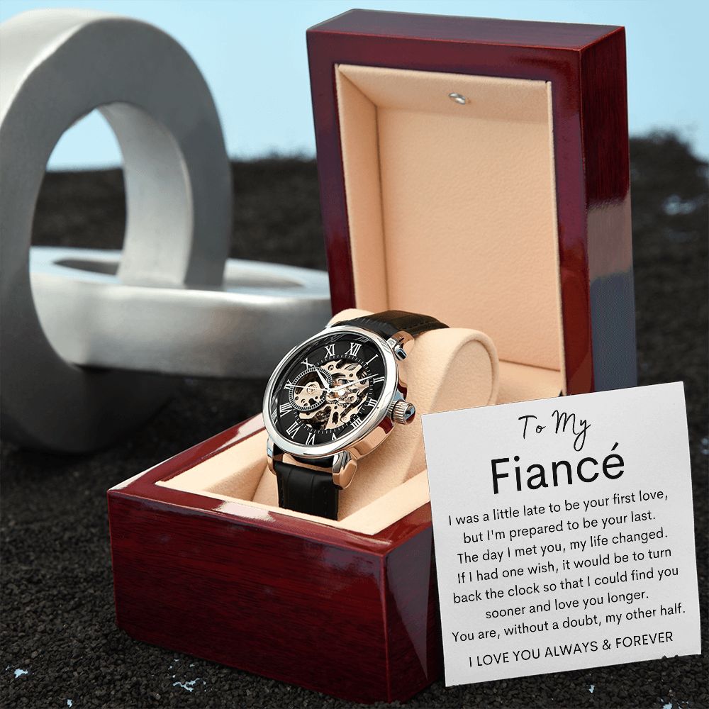 TO MY FIANCE - Men's Openwork Watch + MC (White background)
