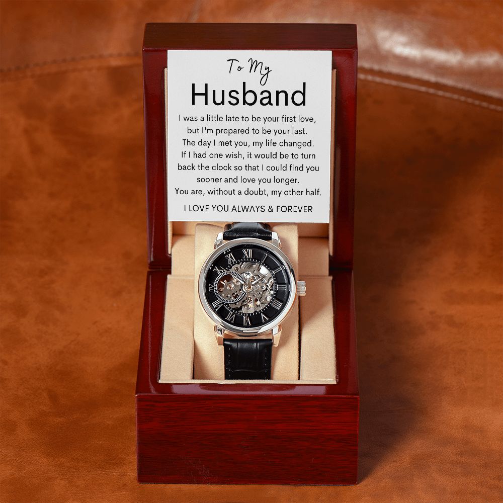 TO MY HUSBAND - Men's Openwork Watch + MC (White background)
