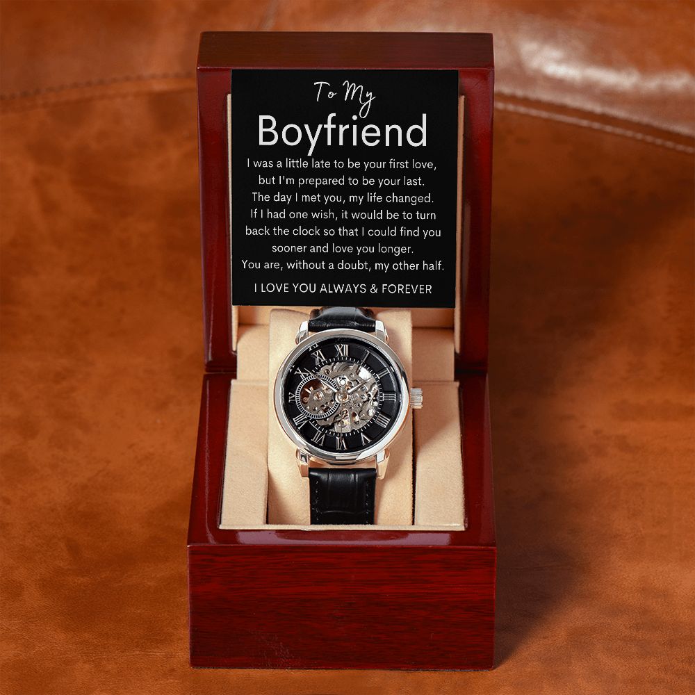 TO MY BOYFRIEND - Men's Openwork Watch + MC (Black background)