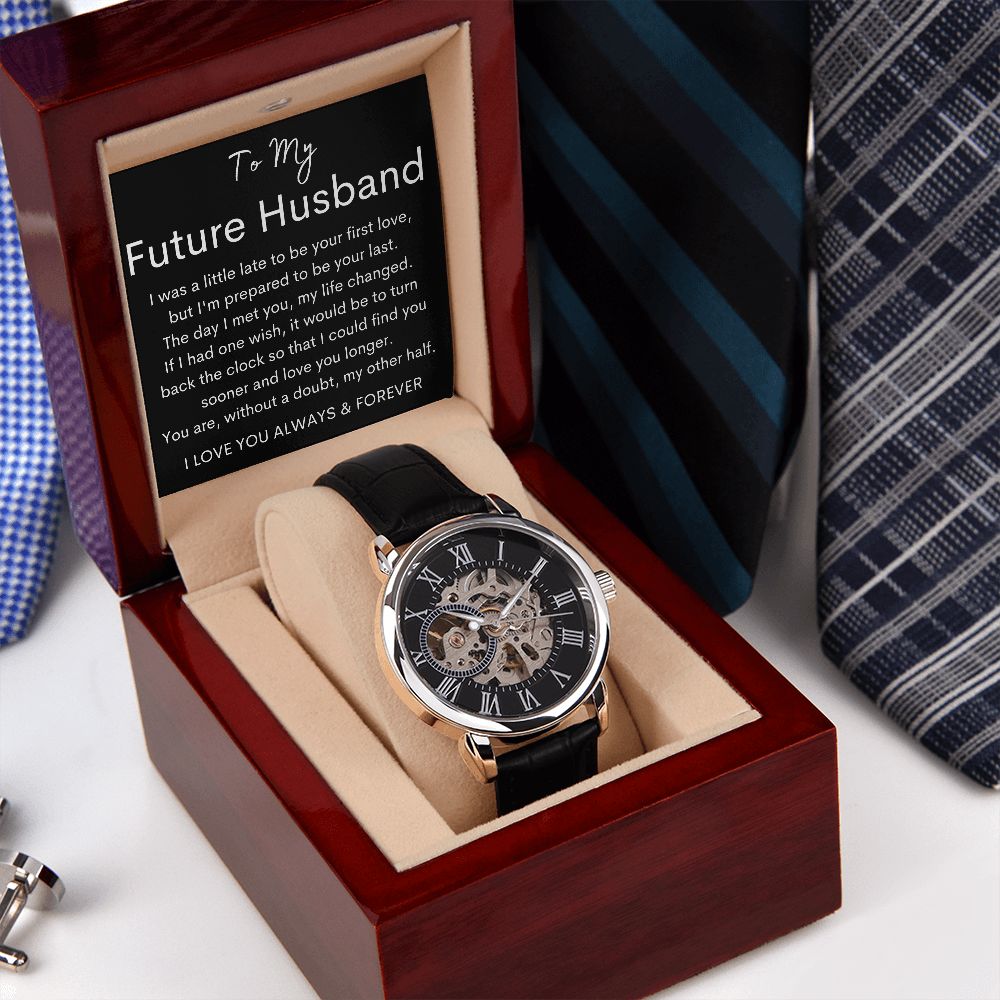 TO MY FUTURE HUSBAND - Men's Openwork Watch + MC (Black background)