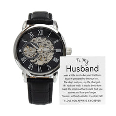 TO MY HUSBAND - Men's Openwork Watch + MC (White background)