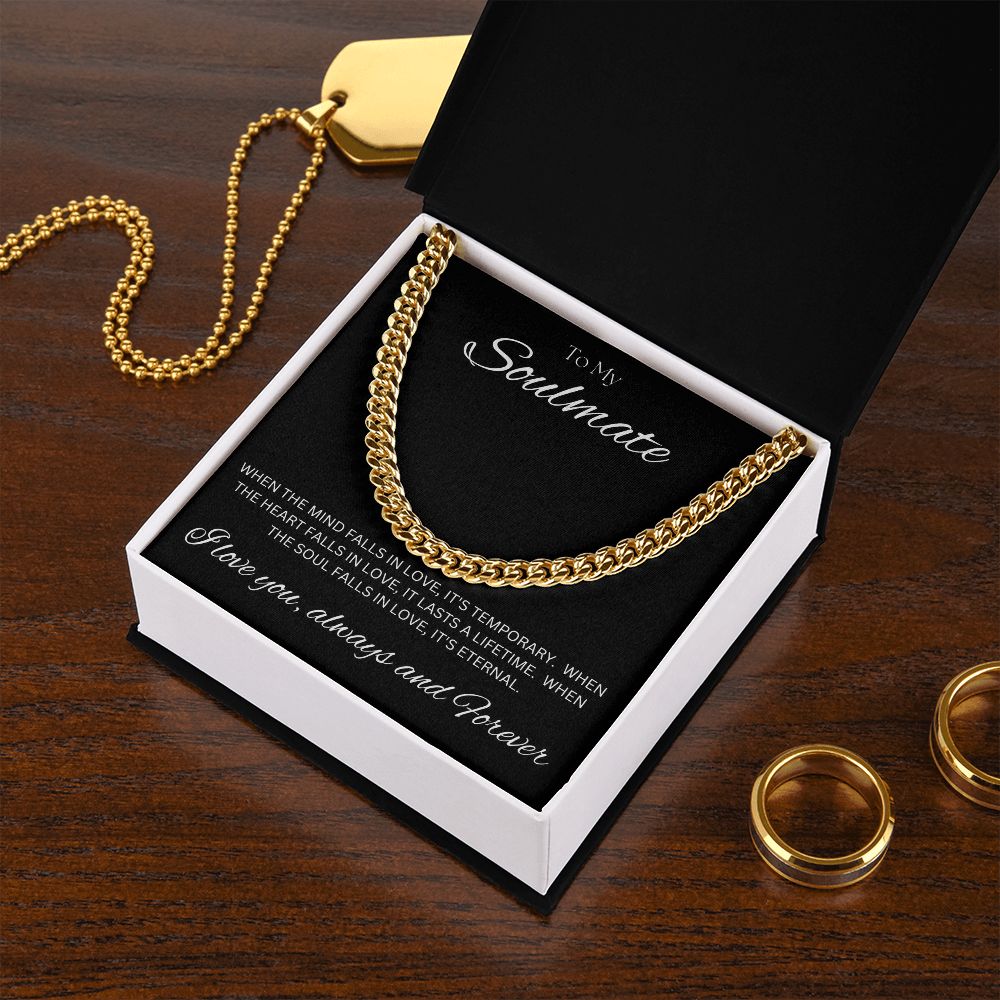 TO MY SOULMATE - Eternal - Cuban Link Chain (Black background)