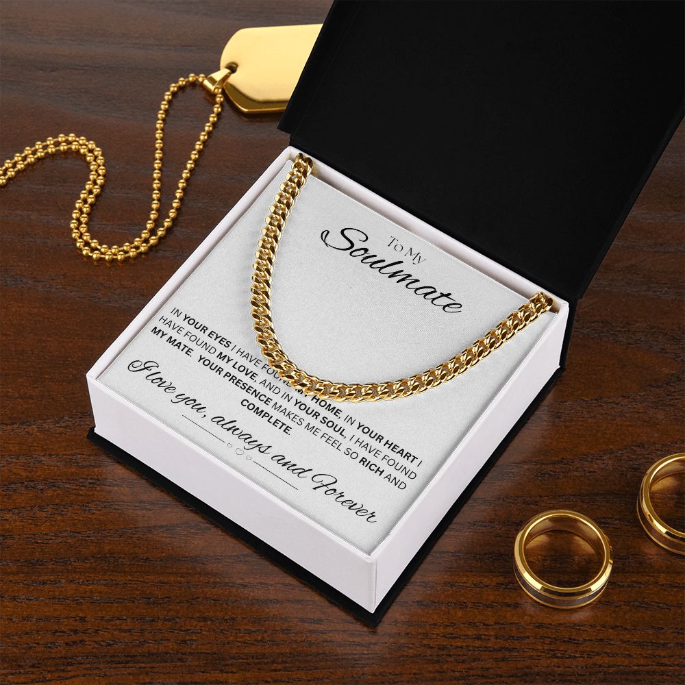 TO MY SOULMATE - In You - Cuban Link Chain (White background)