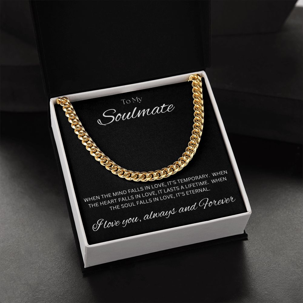 TO MY SOULMATE - Eternal - Cuban Link Chain (Black background)