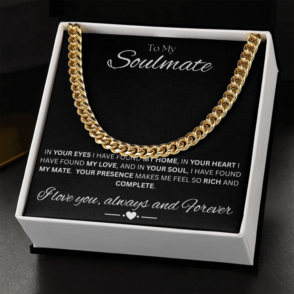 TO MY SOULMATE - In You - Cuban Link Chain (Black background)