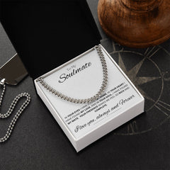 TO MY SOULMATE - In You - Cuban Link Chain (White background)