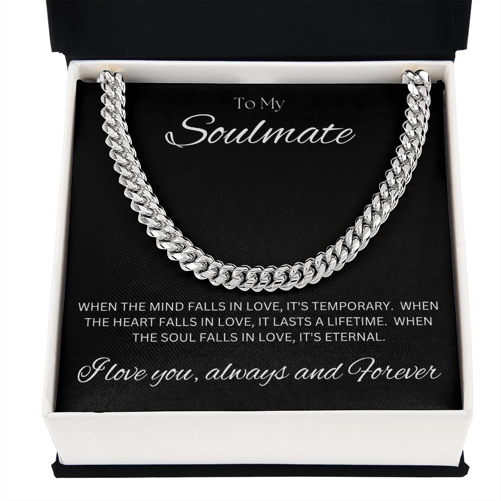 TO MY SOULMATE - Eternal - Cuban Link Chain (Black background)