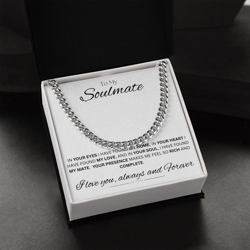 TO MY SOULMATE - In You - Cuban Link Chain (White background)