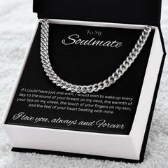 TO MY SOULMATE - One Wish - Cuban Link Chain (Black background)