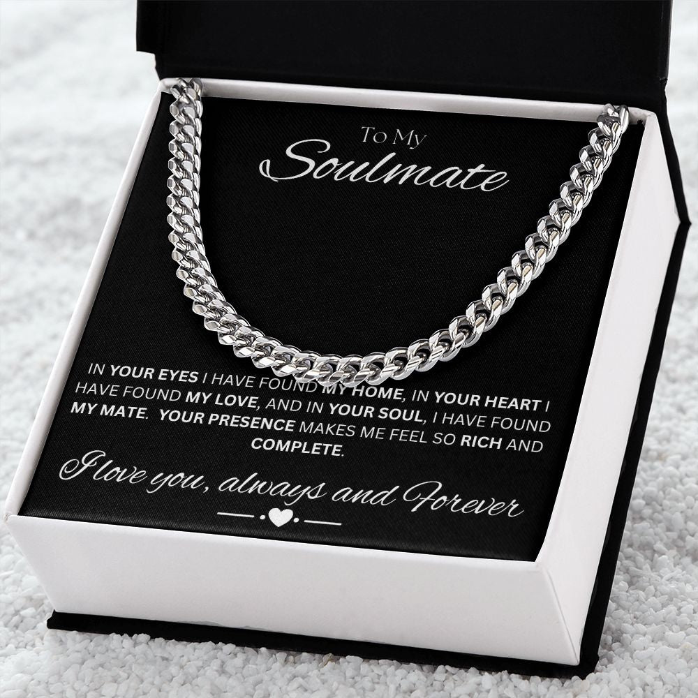TO MY SOULMATE - In You - Cuban Link Chain (Black background)