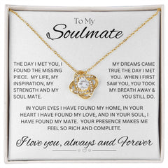 TO MY SOULMATE - My Missing Piece - Love Knot Necklace (White background)