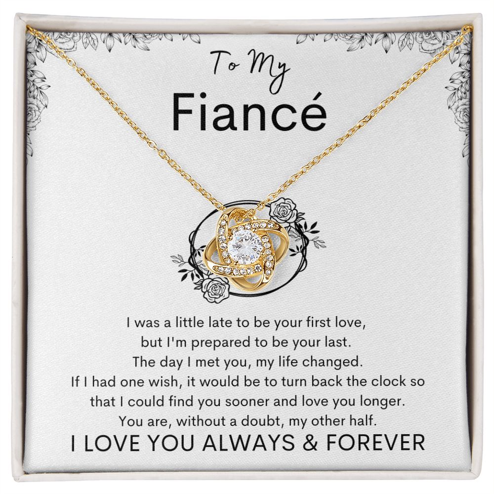 TO MY FIANCE - My Other Half - Love Knot Necklace (White background)