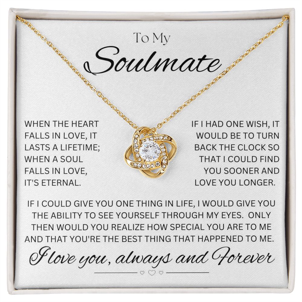 TO MY SOULMATE - Eternal Gift - Love Knot Necklace (White background)