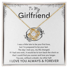 TO MY GIRLFRIEND - My Other Half - Love Knot Necklace (White background)