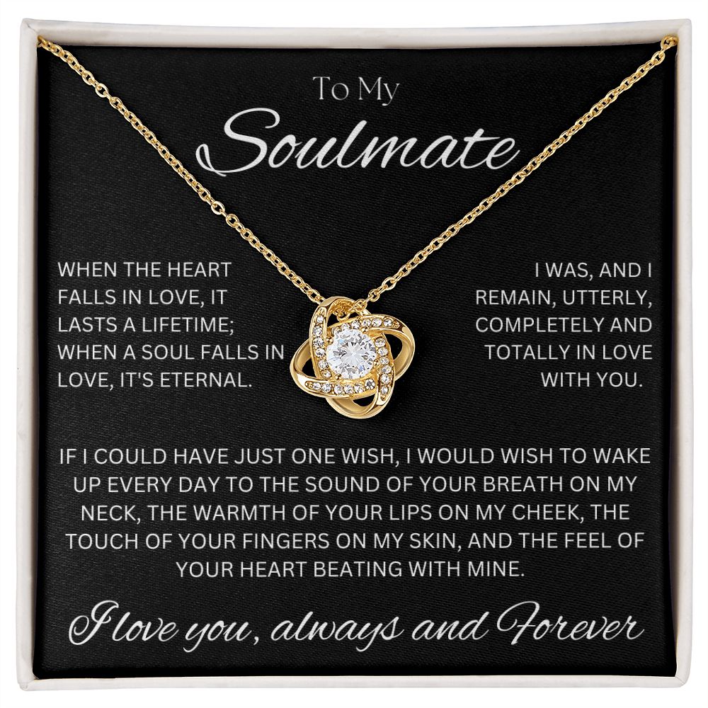 TO MY SOULMATE - Eternal Wish - Love Knot Necklace (Black background)