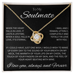 TO MY SOULMATE - Eternal Wish - Love Knot Necklace (Black background)