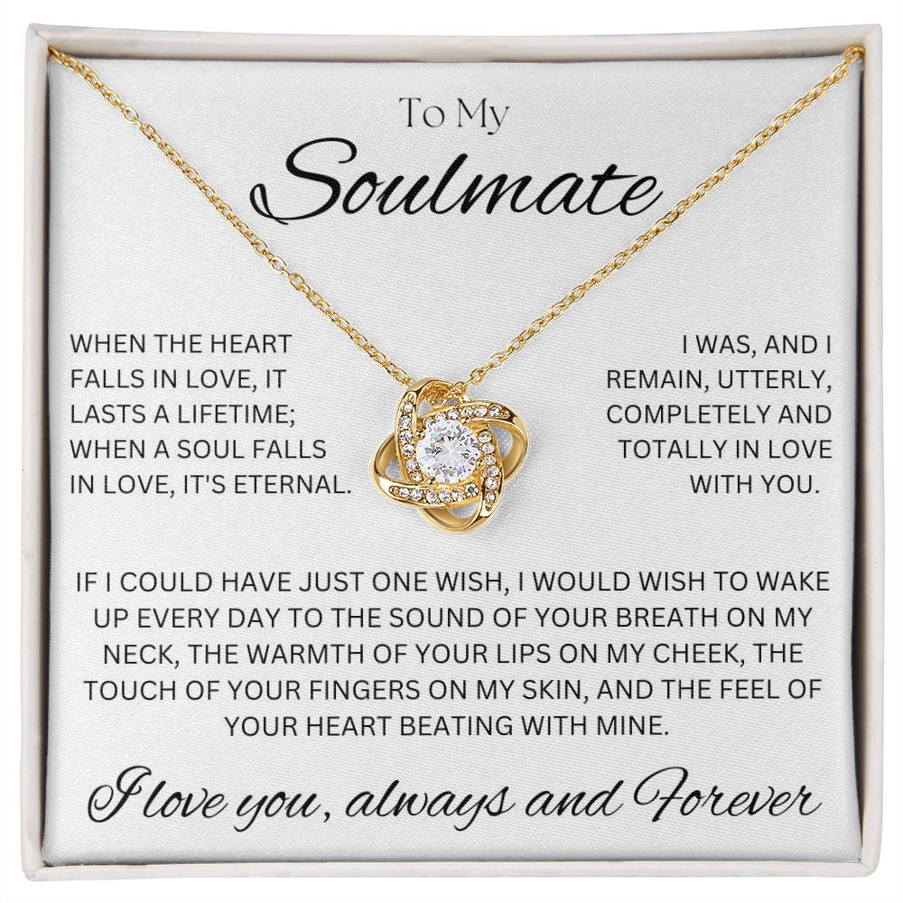 TO MY SOULMATE - Eternal Wish - Love Knot Necklace (White background)