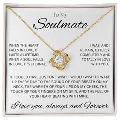TO MY SOULMATE - Eternal Wish - Love Knot Necklace (White background)