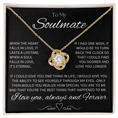 TO MY SOULMATE - Eternal Gift - Love Knot Necklace (Black background)