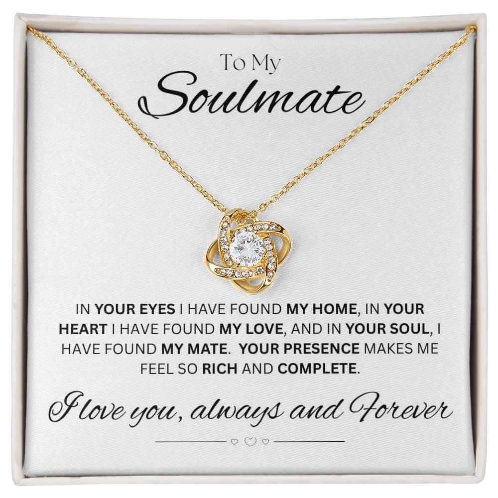 TO MY SOULMATE - Always and Forever - Love Knot Necklace (White background)