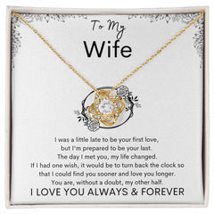 TO MY WIFE - My Other Half - Love Knot Necklace (White background)