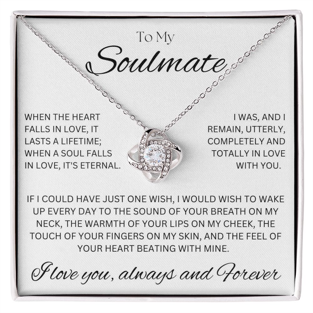 TO MY SOULMATE - Eternal Wish - Love Knot Necklace (White background)