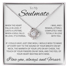 TO MY SOULMATE - Eternal Wish - Love Knot Necklace (White background)