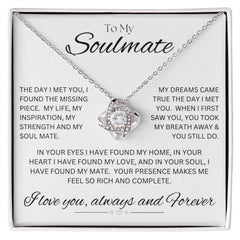 TO MY SOULMATE - My Missing Piece - Love Knot Necklace (White background)