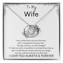 TO MY WIFE - My Other Half - Love Knot Necklace (White background)