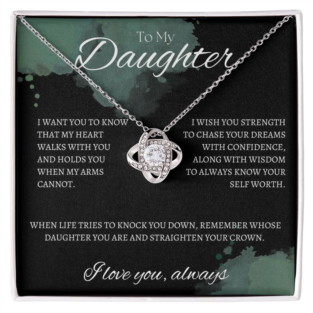 TO MY DAUGHTER - I LOVE YOU ALWAYS - Love Knot Necklace