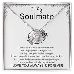TO MY SOULMATE - My Other Half - Love Knot Necklace (White background)