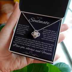 TO MY SOULMATE - Eternal Gift - Love Knot Necklace (Black background)