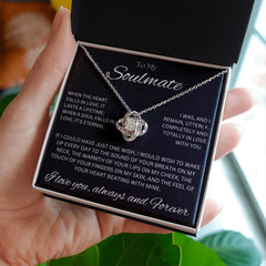 TO MY SOULMATE - Eternal Wish - Love Knot Necklace (Black background)