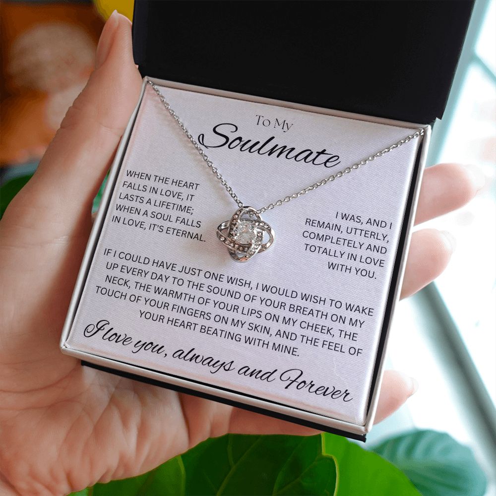 TO MY SOULMATE - Eternal Wish - Love Knot Necklace (White background)