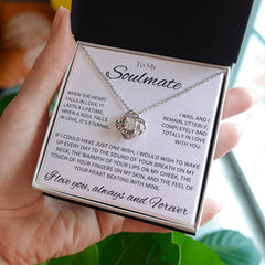 TO MY SOULMATE - Eternal Wish - Love Knot Necklace (White background)
