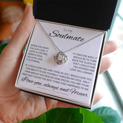 TO MY SOULMATE - Eternal Gift - Love Knot Necklace (White background)