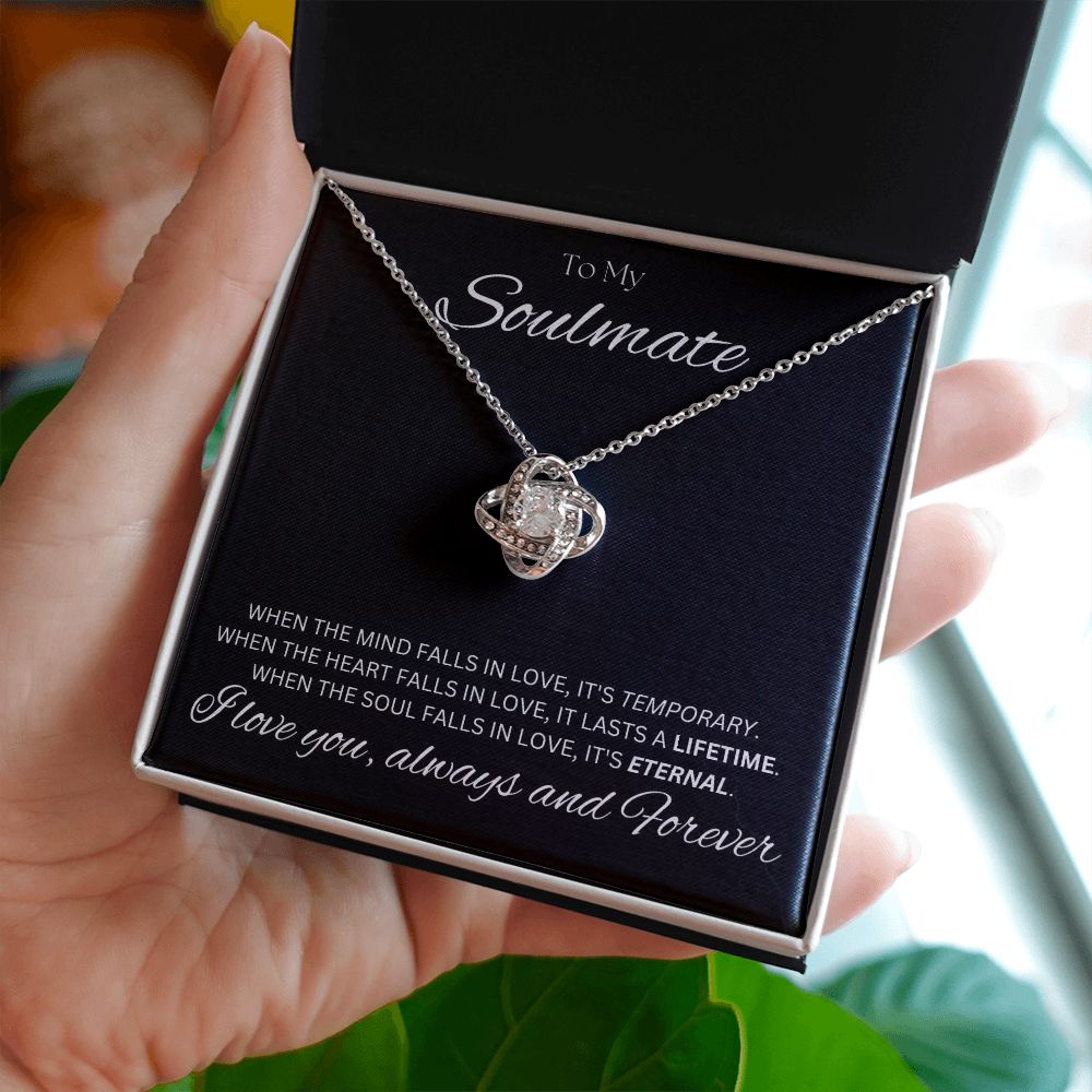 TO MY SOULMATE - Eternal - Love Knot Necklace (Black background)
