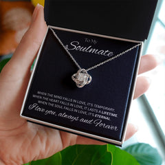 TO MY SOULMATE - Eternal - Love Knot Necklace (Black background)