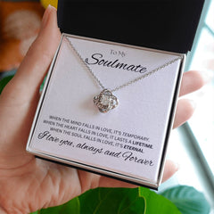 TO MY SOULMATE - Eternal - Love Knot Necklace (White background)