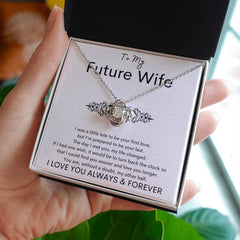 TO MY FUTURE WIFE - Your Last - Love Knot Necklace (White background)