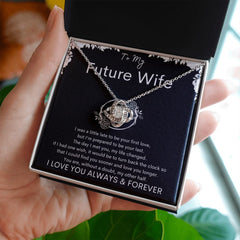 TO MY FUTURE WIFE - My Other Half - Love Knot Necklace (Black background)